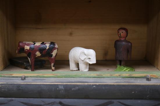 A model of Noahs Ark and animals height 27cm